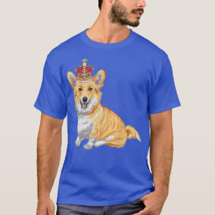 T-shirt Chien Corgi mignon avec couronne