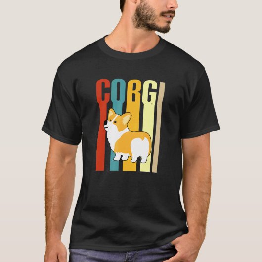 T-shirt Chien Corgi Rétro (Devant)