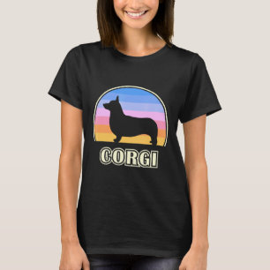 T-shirt Chien couché de soleil Vintage de Corgi