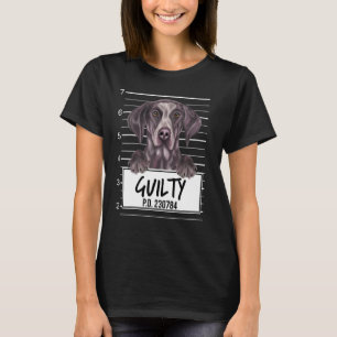 T-shirt Chien coupable Mugshot Pointer allemand à poil cou
