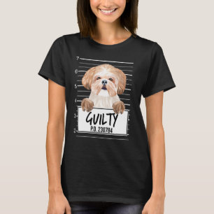 T-shirt Chien Coupable Mugshot Shih Tzu