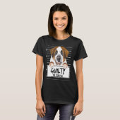 T-shirt Chien Coupable Mugshot St Bernard (Devant entier)