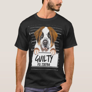 T-shirt Chien Coupable Mugshot St Bernard