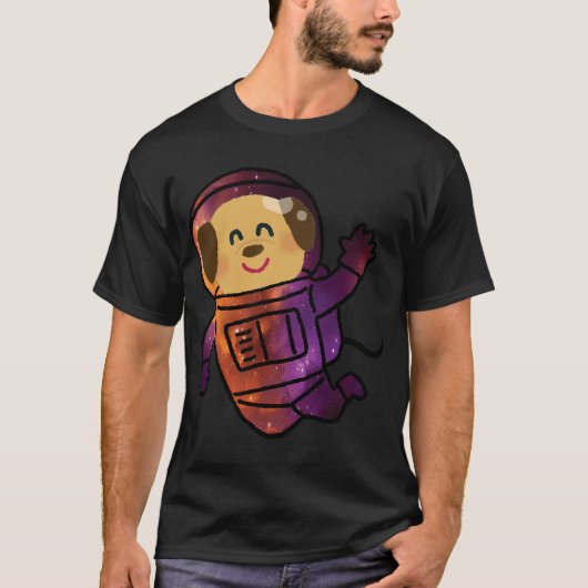 T-shirt chien coupé dans l'espace (Devant)