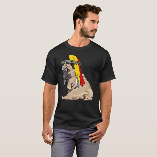 T-shirt Chien Cute Carlin Retro Belgique Flag Pride (Devant entier)