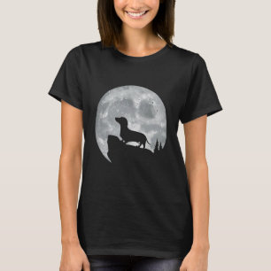 T-shirt Chien Dachshund Avec La Lune Pour Les Propriétaire