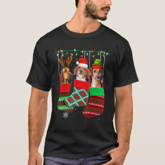 T-shirt Chien Dachshund Chaussettes de Noël Xmas Pyjama Pe