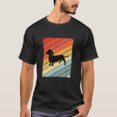 T-shirt Chien Dachshund rétro Silhouette Chien plus mignon (Devant)