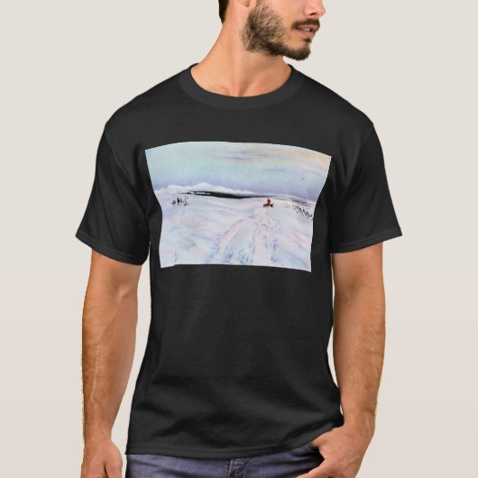 T-shirt Chien d'Alaska Sleddiing dans le Yukon-Koyukuk (Devant)