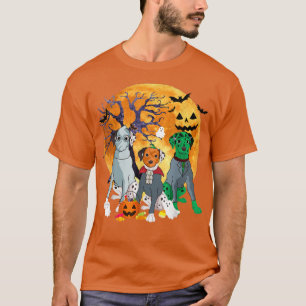 T-shirt Chien Dalmatien Halloween Zombie Jack O Lantern Ci