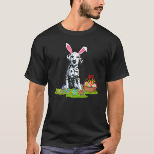 T-shirt Chien Dalmatien Lapin de Pâques Chasse aux œufs de