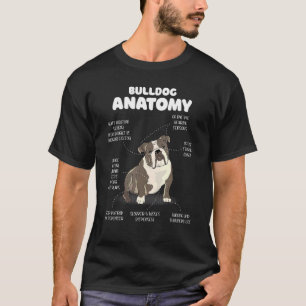 T-shirt Chien d'anatomie de chien anglais Bulldog Biology