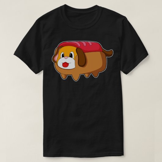 T-shirt Chien dans Hotdog (Design devant)