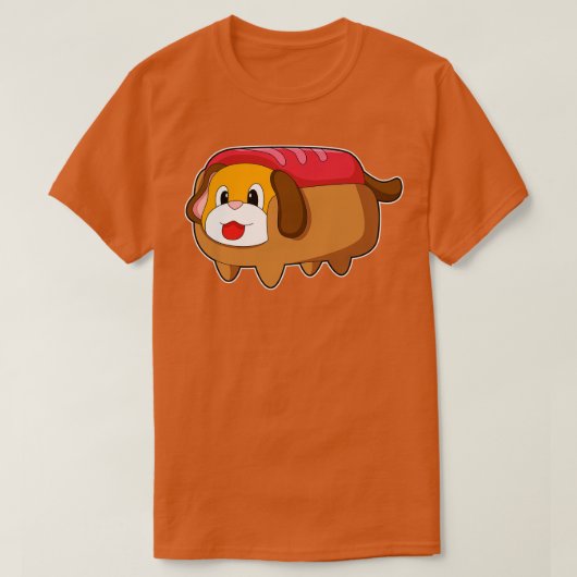 T-shirt Chien dans Hotdog (Design devant)