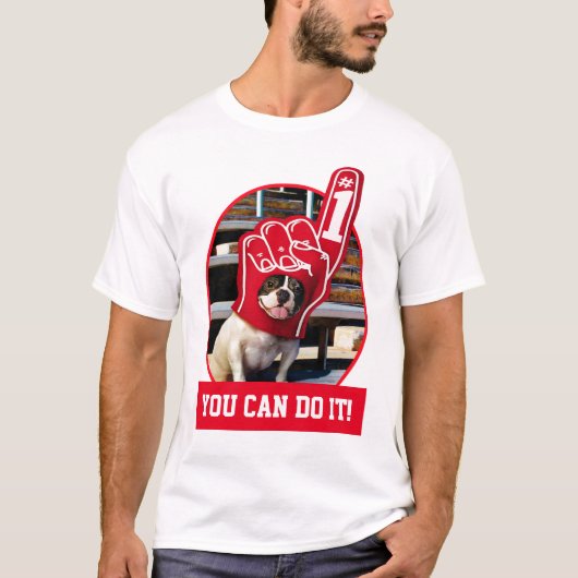 T-shirt Chien dans la main de mousse (Devant)