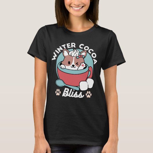 T-shirt Chien dans la Mug Festive pour Vibes de vacances - (Devant)