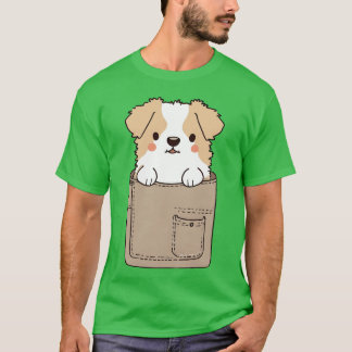 T-shirt Chien dans la poche drôle chiot pour fille amoureu