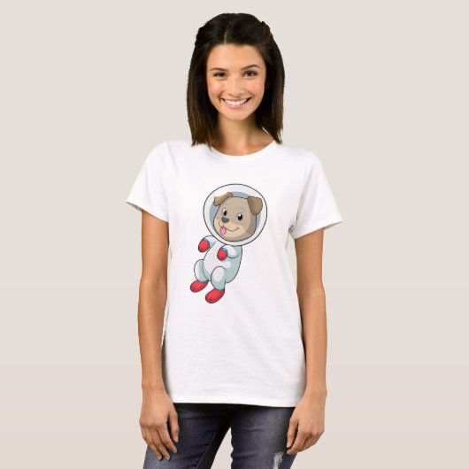 T-shirt Chien dans l'espace en costume (Devant entier)