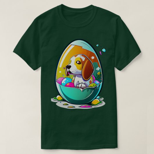 T-shirt chien dans l'oeuf 282 (Design devant)
