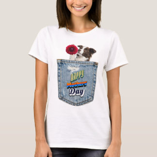 T-shirt Chien dans un tee-shirt poche
