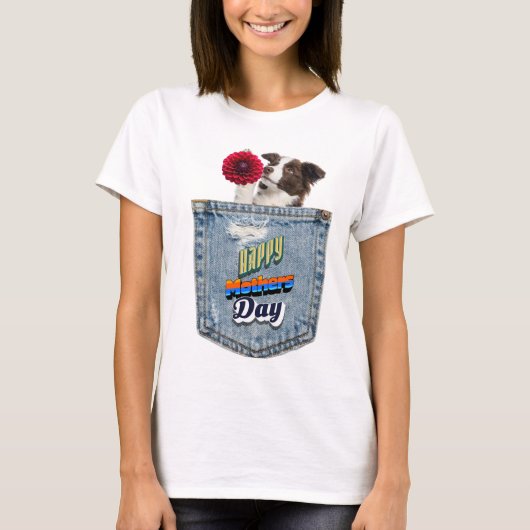 T-shirt Chien dans un tee-shirt poche (Devant)