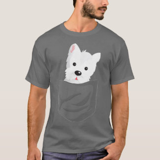 T-shirt Chien Dans Une Poche Cuite Westie Terrier Lover Pu