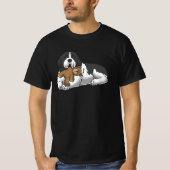 T-shirt Chien D'Atterrissage Avec Animal Stuffé Et Coeurs (Devant)