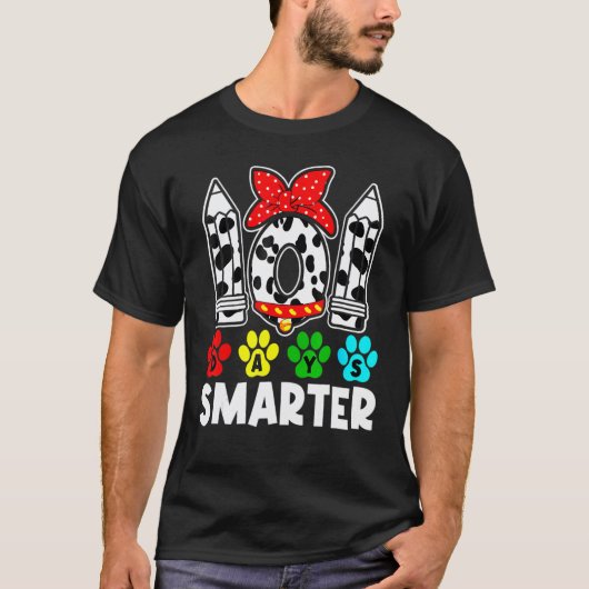 T-shirt Chien de 101 jours d'école Enseignant plus intelli (Devant)