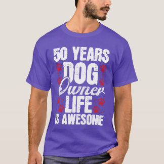 T-shirt Chien de 50 ans Chien Maman Chien Papa 50e Anniver