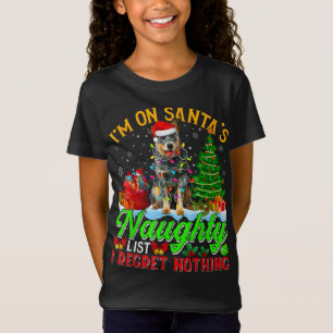 T-Shirt Chien De Bataille Australien De Noël Sur Père Noël