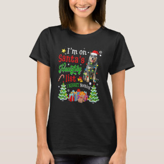 T-shirt Chien De Bataille Australien Sur Père Noël Liste N