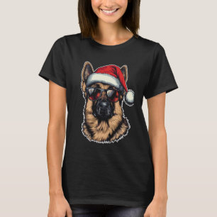 T-shirt Chien de berger allemand avec chapeau de Père Noël