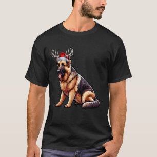 T-shirt Chien de berger allemand de Noël chapeau de Père N
