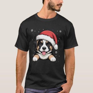 T-shirt Chien de berger allemand de Noël portant un animal
