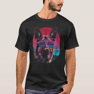 T-shirt Chien de berger allemand de style rétro drôle port
