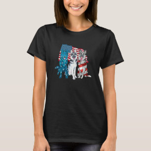 T-shirt Chien de berger allemand Drapeau américain 4 juill