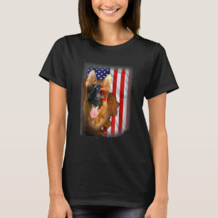 T-shirt Chien de berger allemand patriotique drapeau améri