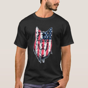 T-shirt Chien de berger allemand patriotique drapeau améri