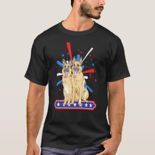T-shirt Chien de berger allemand patriotique drapeau améri
