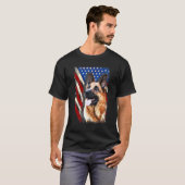 T-shirt Chien de berger allemand patriotique drapeau améri (Devant entier)