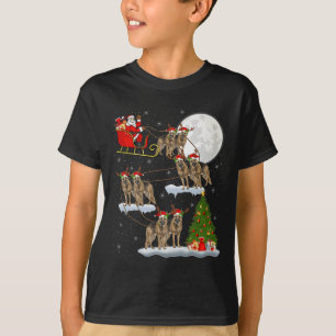 T-shirt Chien de berger allemand Père Noël Traîneau Volant