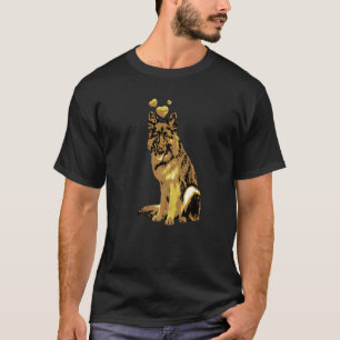 T-shirt Chien de berger allemand rétro mignon avec coeurs