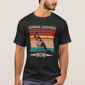 T-shirt Chien de berger allemand Rétro Vintage Fête des mè