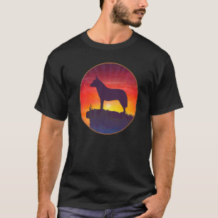 T-shirt Chien de berger australien au coucher du soleil