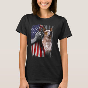 T-shirt Chien de berger australien patriotique drapeau amé