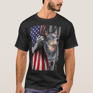 T-shirt Chien de berger australien patriotique drapeau amé