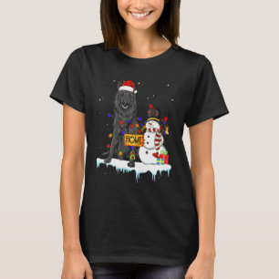 T-shirt Chien de berger belge Noël Bonhomme de neige Lumiè