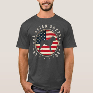 T-shirt Chien de Berger d'Asie Centrale USA Drapeau 4 juil