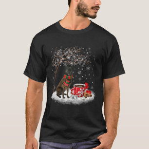 T-shirt Chien De Berger Néerlandais Dans La Neige Noël Hiv