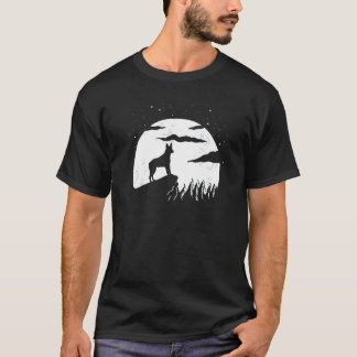 T-shirt Chien de bétail à queue courte australien et Lune 